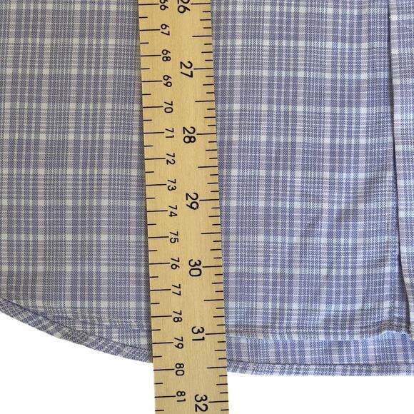 David Donahue men’s xl 100% cotton lilac purple white dress plaid shirt - Picture 6 of 11